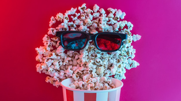 Foto gratuita fondo de palomitas para concepto de cine