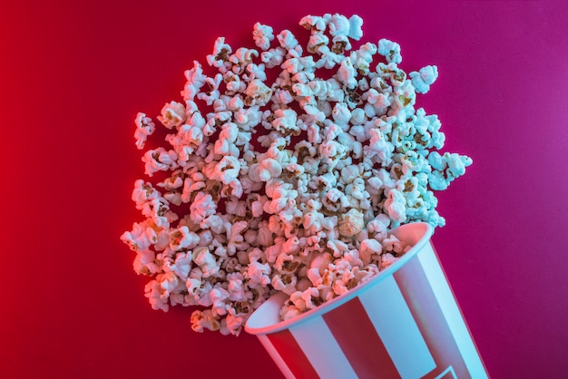 Fondo de palomitas para concepto de cine