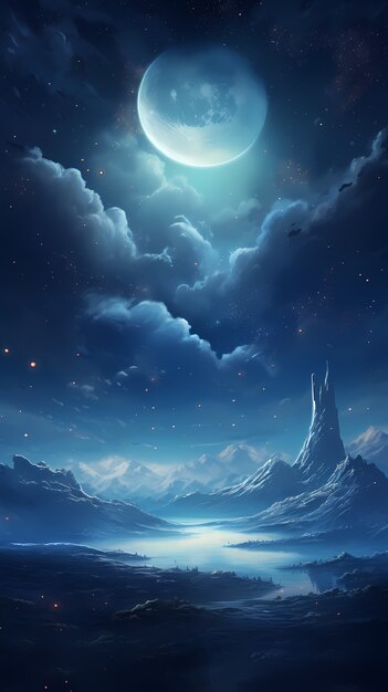 Fondo de pantalla de luna de arte digital