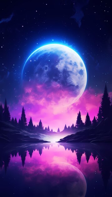 Fondo de pantalla de luna de arte digital