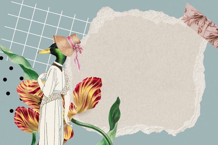Foto gratuito fondo de papel tapiz de marco de collage vintage, textura de papel con espacio de diseño