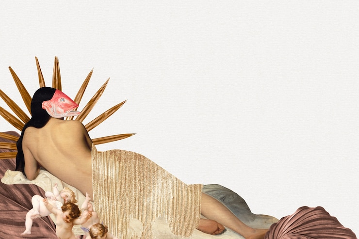 Foto gratuito fondo de papel tapiz vintage collage, arte de técnica mixta