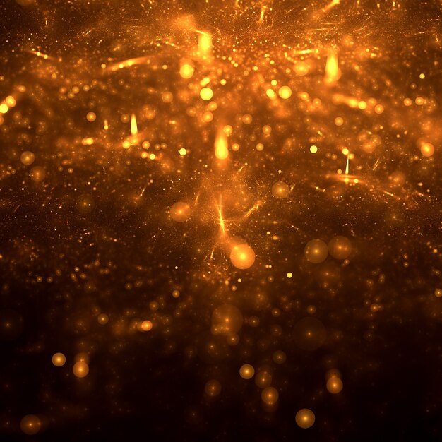 Fondo de partículas de luz doradas abstractas
