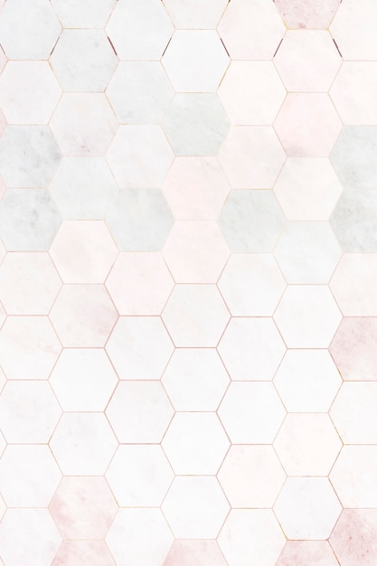 Foto gratuita fondo de patrón de azulejos de mármol rosa hexagonal