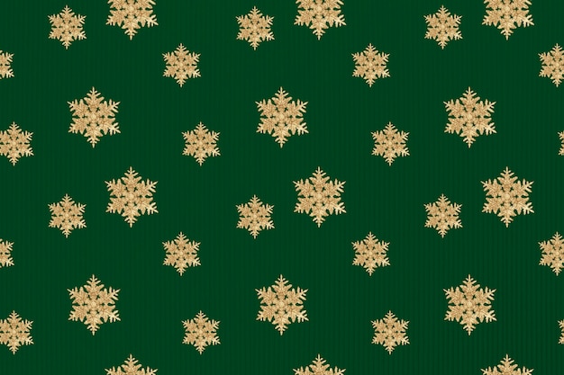 Fondo de patrón de copo de nieve de Navidad verde, remezcla de fotografía de Wilson Bentley