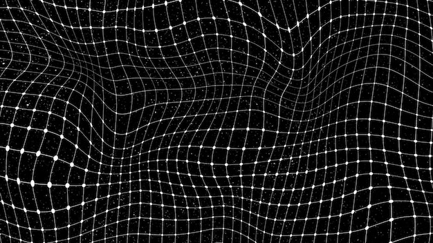 Fondo de patrón de onda de puntos abstractos 3D