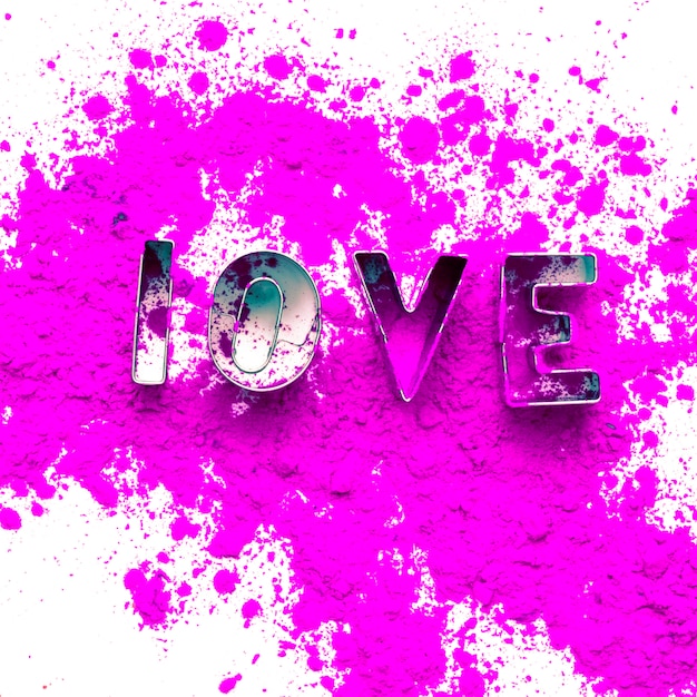 Foto gratuita fondo de pintura de acuarela con letras que ponen love