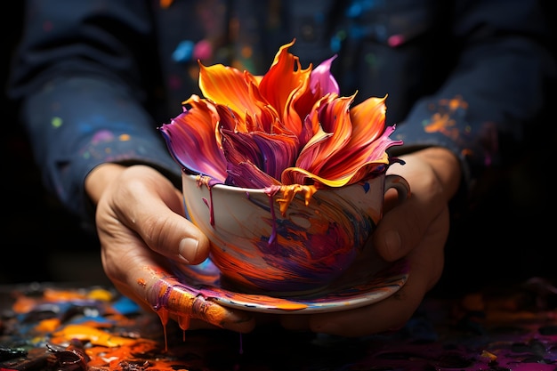 Foto gratuita fondo de pintura de arte floral