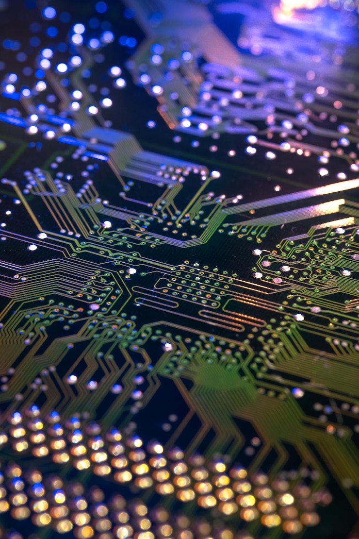 Foto gratuito fondo con una placa de circuitos impresos el concepto de las tecnologías modernas