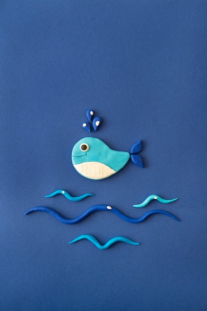 Fondo de plastilina con ballena