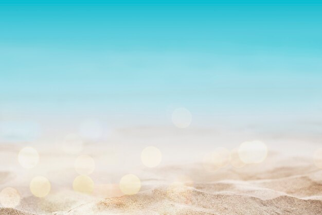 Fondo de playa de verano rodado en estilo bokeh