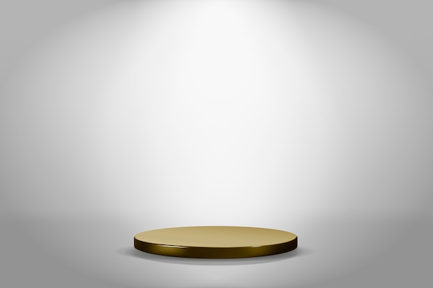 Fondo de producto minimalista en gris con soporte dorado