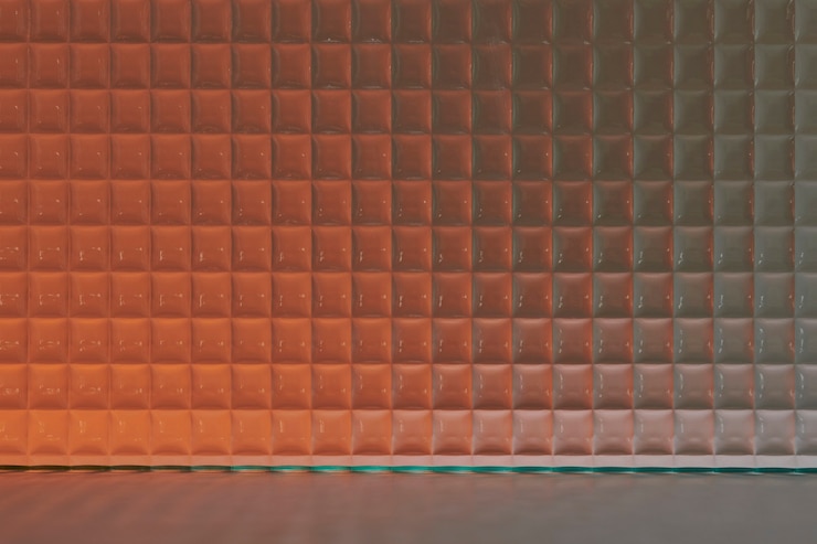 Foto gratuito fondo de producto naranja con vidrio estampado