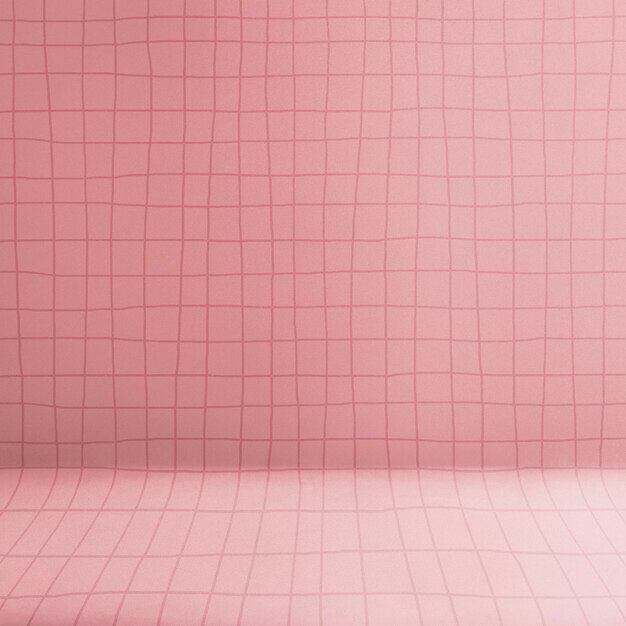 Fondo de producto rosa, estante de patrón de cuadrícula