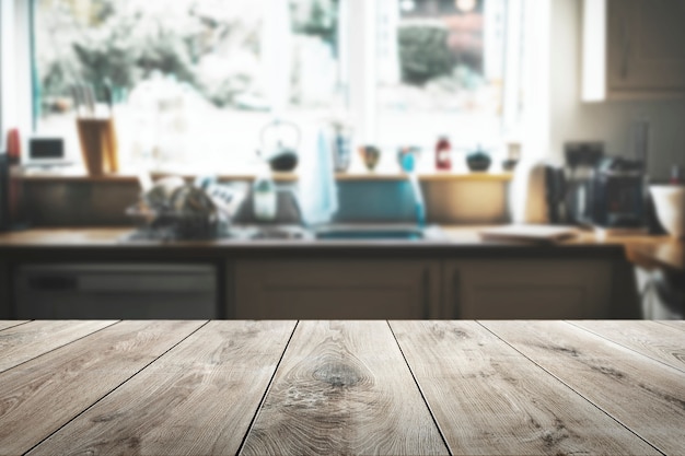 Fondo de productos de mesa de madera.