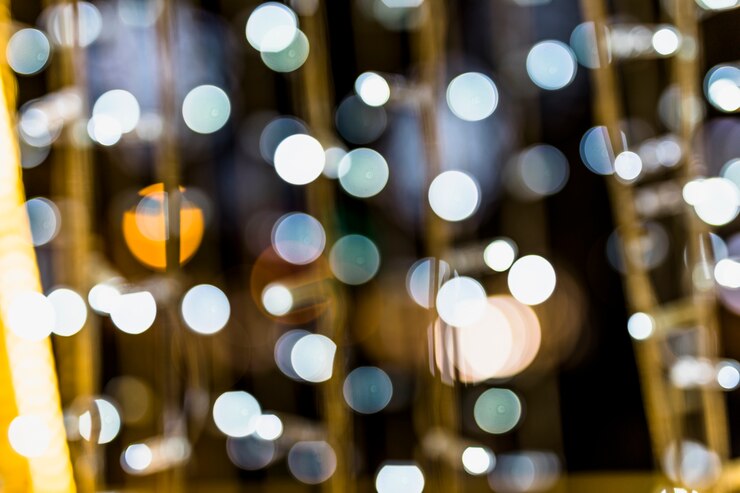 Foto gratuito fondo de puntos de bokeh dispersos y desenfocados