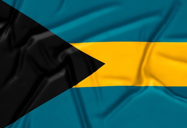 Fondo realista de la bandera de Bahamas