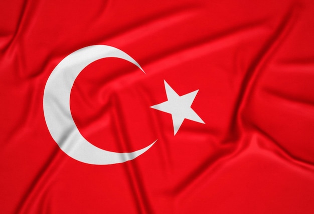 Fondo realista de la bandera de Turquía