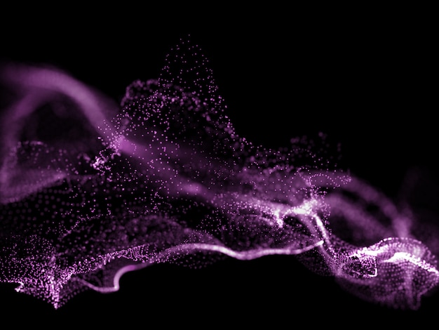 Fondo de red abstracta 3D con partículas cibernéticas flotantes