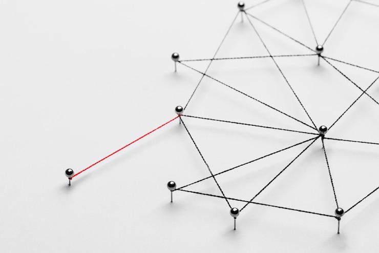 Foto gratuito fondo de red empresarial, conexión de puntos, diseño de tecnología