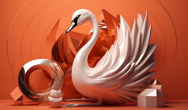 Foto gratuita fondo de renderizado de cisne