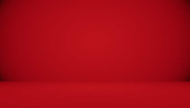 Fondo rojo abstracto Diseño de diseño de San Valentín de Navidad, estudio, sala, plantilla web, Informe comercial con color degradado de círculo suave.