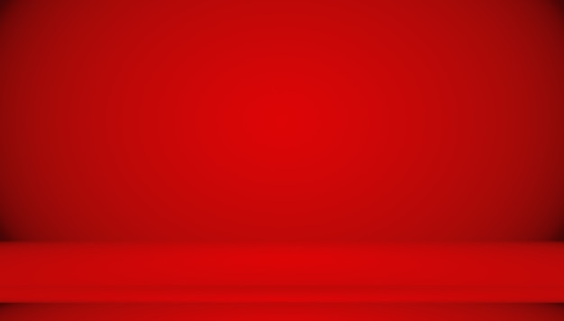 Fondo rojo abstracto Diseño de diseño de San Valentín de Navidad, estudio, sala, plantilla web, Informe comercial con color degradado de círculo suave.