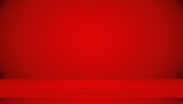 Fondo rojo abstracto Diseño de diseño de San Valentín de Navidad, estudio, sala, plantilla web, Informe comercial con color degradado de círculo suave.