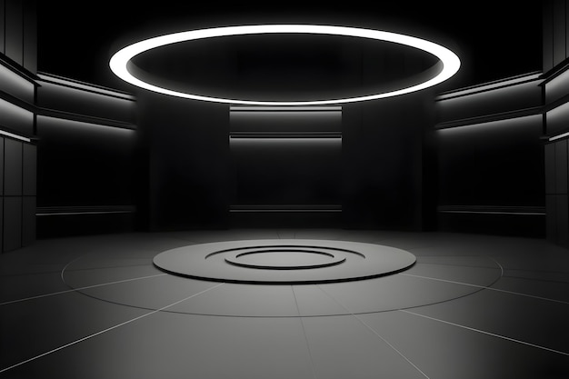 Foto gratuita fondo de sala de escenario circular limpio en blanco hd