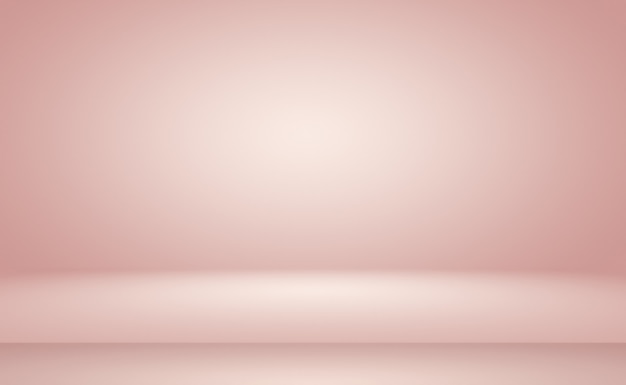 Foto gratuita fondo de sala de estudio rosa claro liso vacío abstracto, uso como montaje para exhibición de productos, banner, plantilla.
