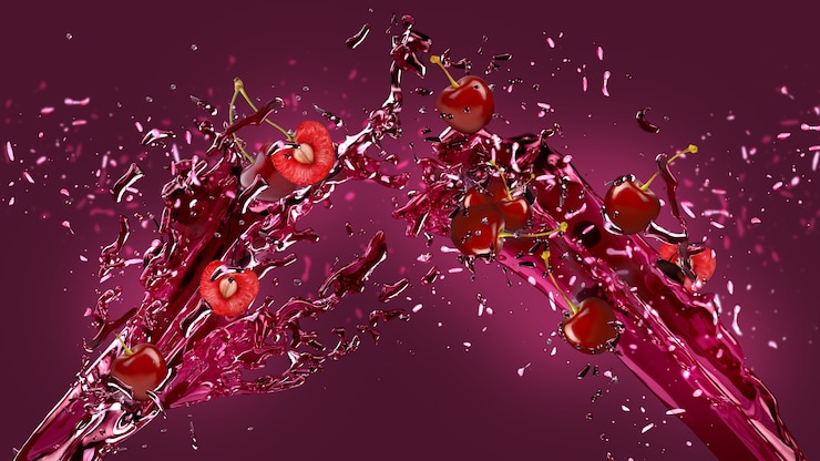 Foto gratuito fondo de salpicaduras de jugo de cereza