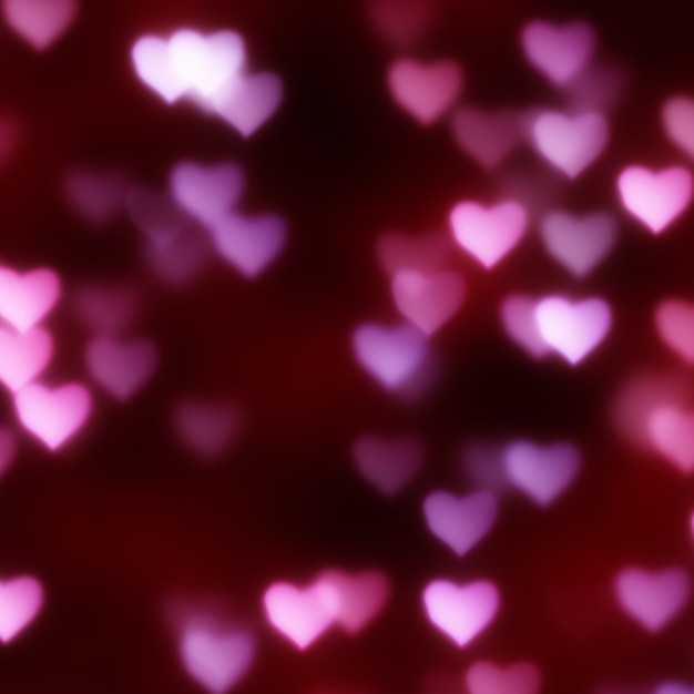 Fondo de San Valentín con un diseño de corazones bokeh