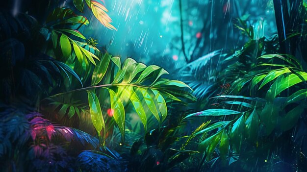 Fondo de la selva tropical Ai generativo