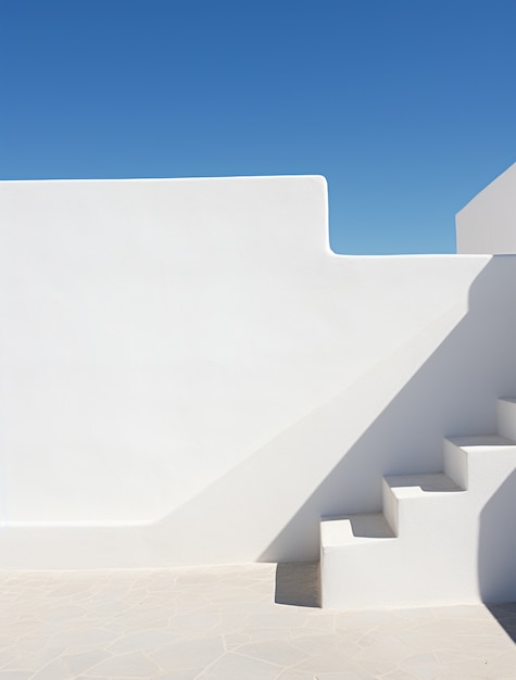 Foto gratuita fondo con una sencilla escena mediterránea y paredes blancas