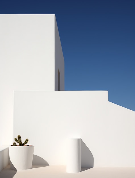 Foto gratuita fondo con una sencilla escena mediterránea y paredes blancas