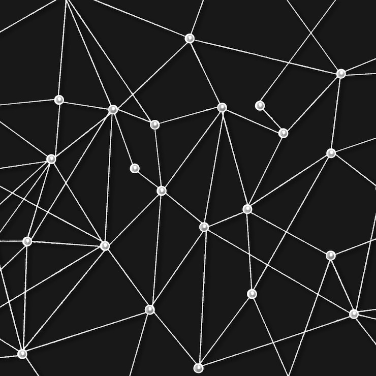 Foto gratuito fondo de tecnología abstracta, puntos de conexión, diseño de red digital