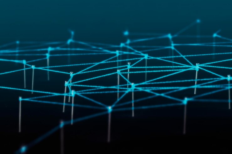Foto gratuito fondo de tecnología abstracta, puntos de conexión, diseño de red digital