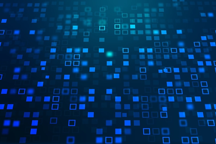 Foto gratuito el fondo de la tecnología blockchain en azul gradiente