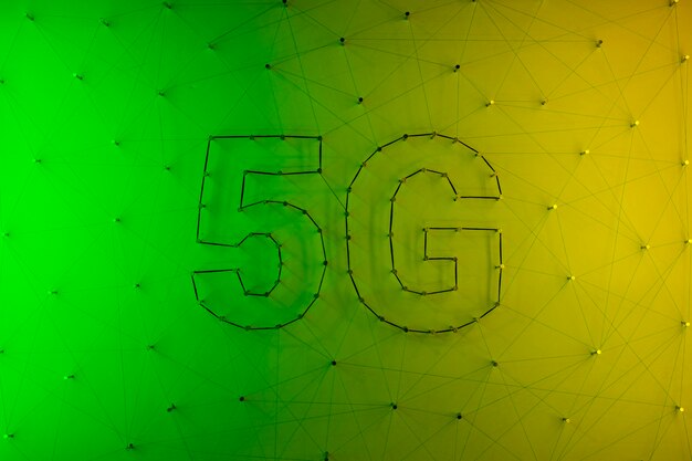 Fondo de tecnología moderna 5g con gradiente