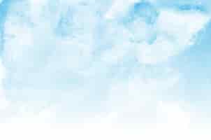 Foto gratuita fondo de textura de acuarela de cielo azul y nubes