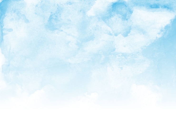 Fondo de textura de acuarela de cielo azul y nubes