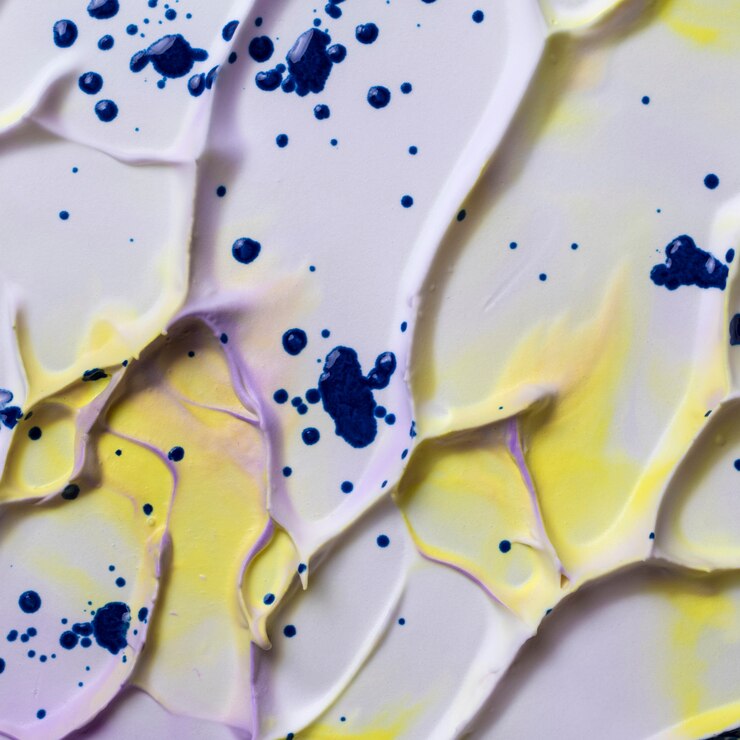 Foto gratuito fondo de textura de acuarela rosa y amarillo con gotas de pintura azul
