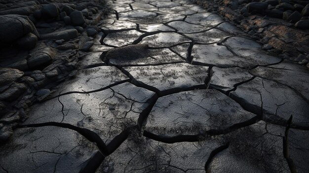 Fondo de textura de asfalto agrietado Imagen generada por Ai