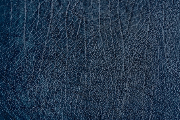 Fondo de textura de cuero arrugado azul oscuro