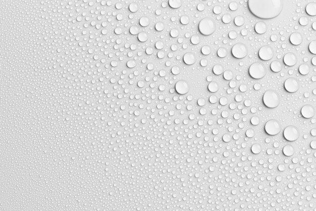 Fondo de textura de gotas de agua, diseño blanco