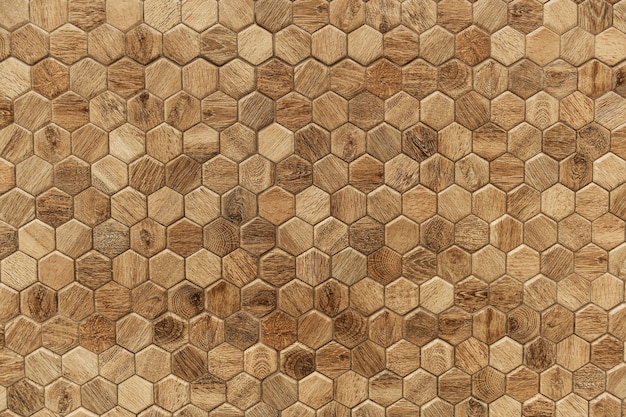 Fondo de textura de madera con motivos hexagonales