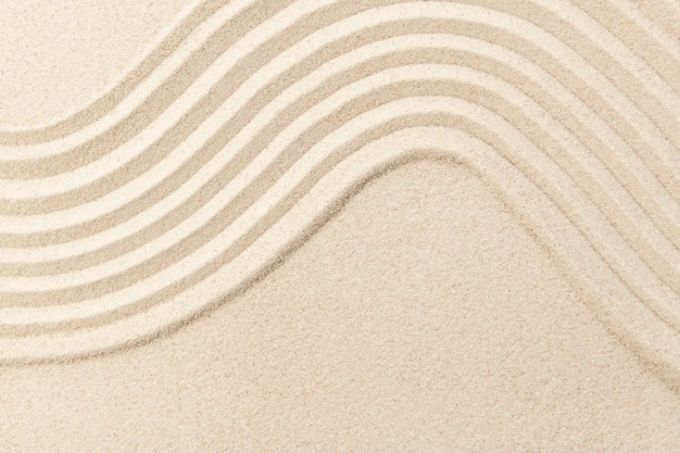 Fondo de textura de onda de arena zen en concepto de atención plena
