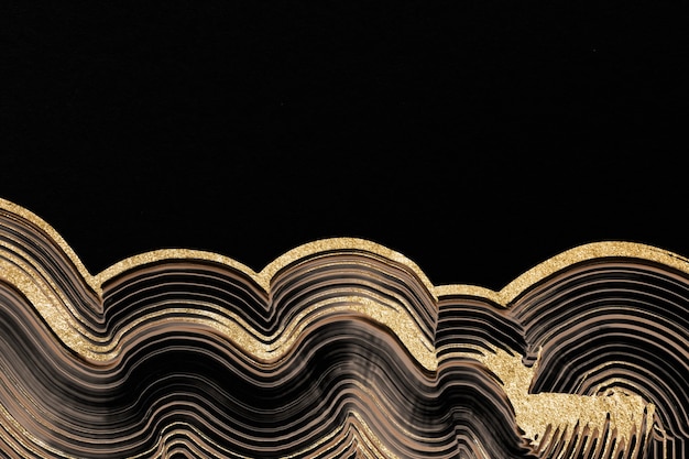 Fondo de textura de oro de lujo en arte abstracto negro