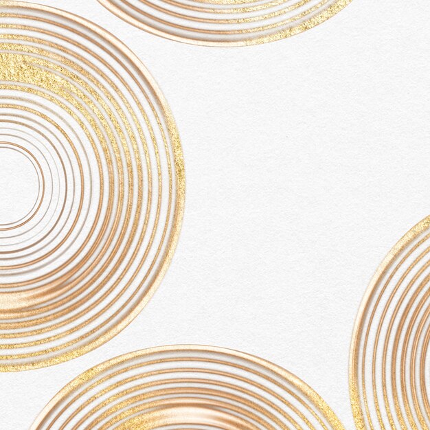 Fondo de textura de oro de lujo en arte abstracto de patrón de círculo blanco