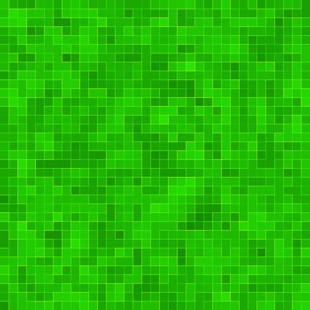 Fondo y textura de la pared del mosaico de la teja del mosaico del pixel cuadrado verde brillante abstracto.